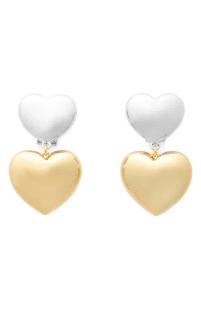Kate Spade New York Heart You Double Drop Earrings In Silver Gold