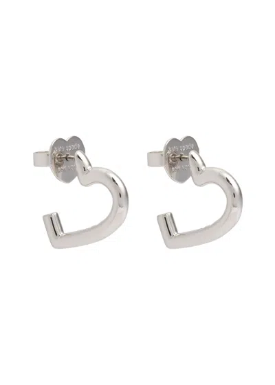 Kate Spade New York Heart You Hoop Earrings In Metallic