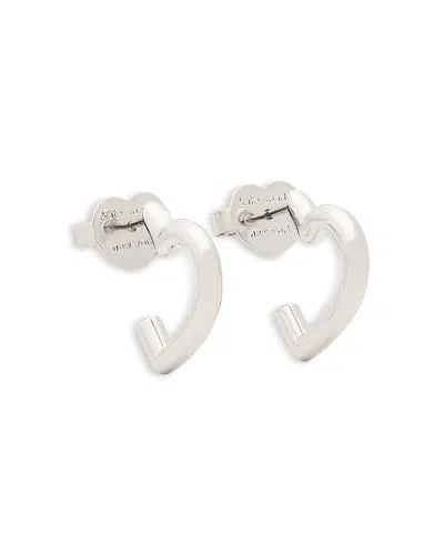 Kate Spade New York Heart Hoop Earrings In Silver