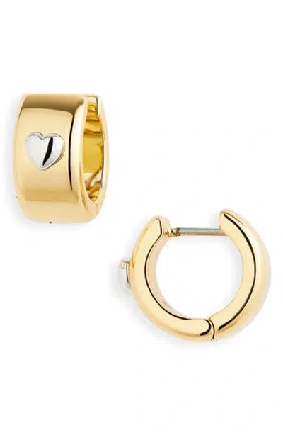 Kate Spade New York Heartful Huggie Hoop Earrings In Gold