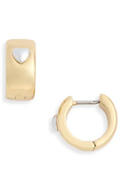 Kate Spade New York Heartful Huggie Hoop Earrings In Gold