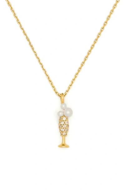 Kate Spade New York Here's To You Pendant Necklace In Gold