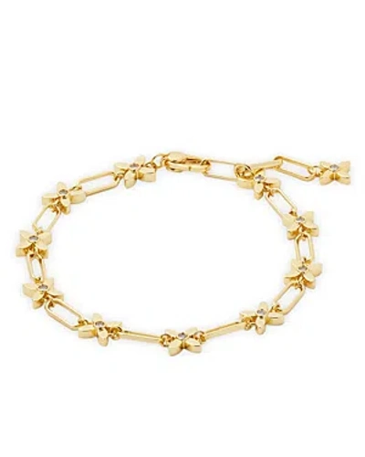 Kate Spade New York Heritage Bloom Line Bracelet In Clear,gold