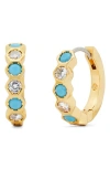 Kate Spade New York Hexagon Huggie Hoop Earrings In Blue/ Multi