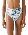 Kate Spade New York High Leg Bikini Bottom In Blue