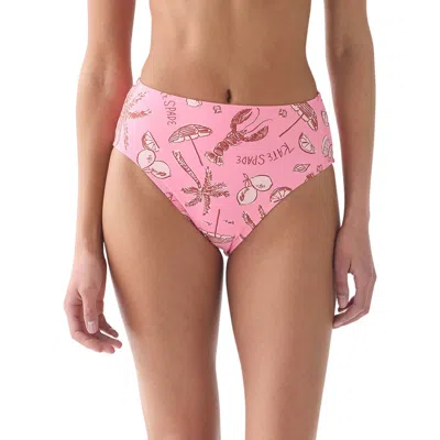 Kate Spade New York High Leg Swim Bottom Swimsuit In Pink
