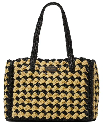 Kate Spade New York High Tide Striped Crochet Raffia Medium Tote In Multi