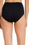 Kate Spade New York High Waist Bikini Bottom In Black
