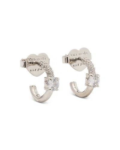 Kate Spade New York Hint Of Shimmer Huggie Hoop Earrings In Silver