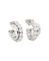 Kate Spade New York Hint Of Shimmer Stacked Huggies Earrings In Silver