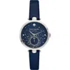 Kate Spade Women's Holland Navy Leather Watch 34mm In Navy