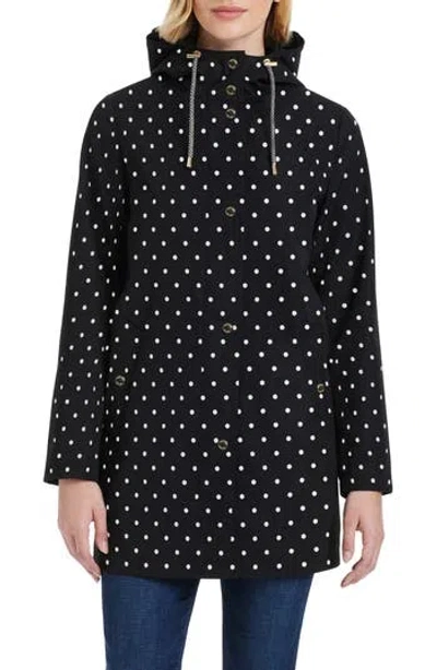 Kate Spade New York Hooded A-line Jacket In Black