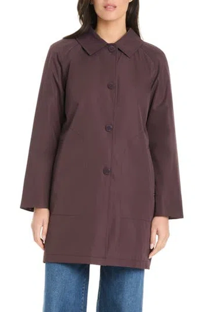 Kate Spade New York Hooded A-line Trench Coat In Burgundy