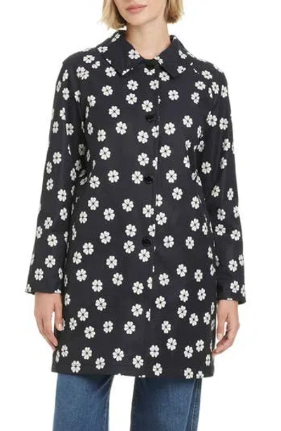 Kate Spade New York Hooded A-line Trench Coat In Black