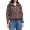 Kate Spade New York Hooded Quilted Packable Jacket In Brown