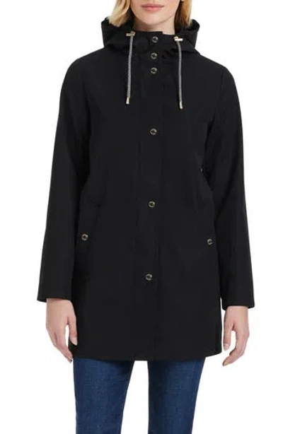 Kate Spade New York Hooded Rain Jacket In Black