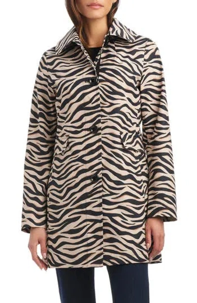 Kate Spade New York Hooded Water Resistant A-line Trench Coat In Black