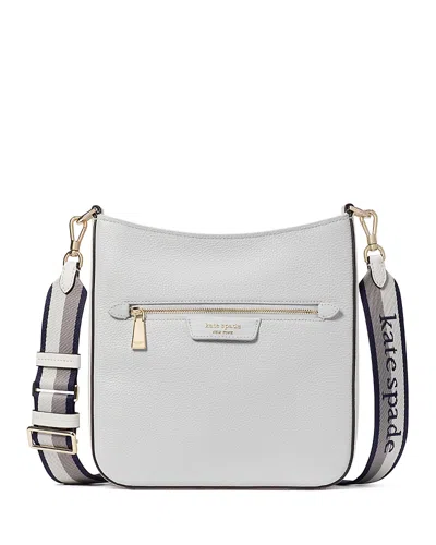 Kate Spade New York Hudson Color Blocked Pebble Leather Messenger Crossbody In Stone Path