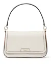 Kate Spade Hudson Colorblock Pebbled Leather Satchel In Parchment