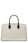 Kate Spade New York Hudson Colorblock Pebble Leather Satchel In Parchment Multi
