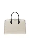 Kate Spade New York Hudson Colorblock Pebble Leather Satchel In Parchment