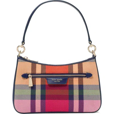 Kate Spade New York Hudson Grand Plaid Shoulder Bag In Pink Multi