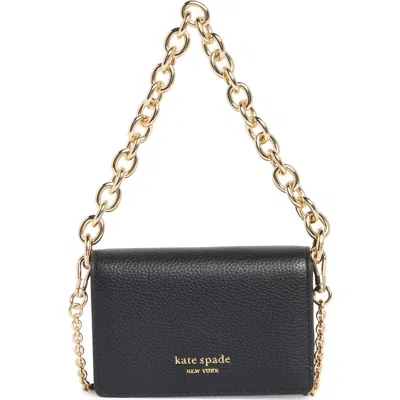 Kate Spade New York Hudson Leather Crossbody Card Case In Black