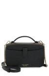 Kate Spade New York Hudson Pebble Leather Double Zip Crossbody In Black