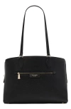 Kate Spade New York Hudson Pebble Leather Work Tote In Black