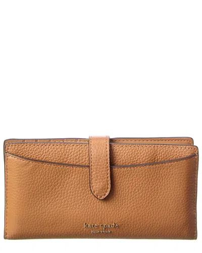 Kate Spade New York Hudson Pebbled Leather Bifold Wallet In Gold