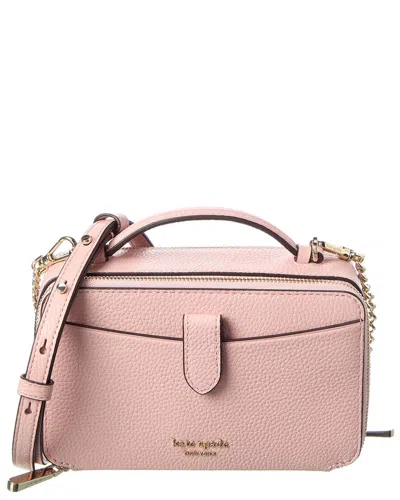 Kate Spade New York Hudson Pebbled Leather Double Zip Crossbody In Pink