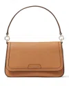 Kate Spade Hudson Pebbled Leather Flap Small Shoulder Bag In Bungalow