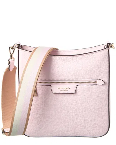 Kate Spade New York Hudson Pebbled Leather Large Messenger Crossbody In Pink