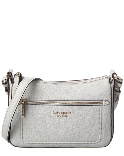 Kate Spade New York Hudson Pebbled Leather Medium Crossbody In Gray