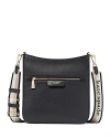 Kate Spade Hudson Small Pebbled Leather Messenger Crossbody In Black