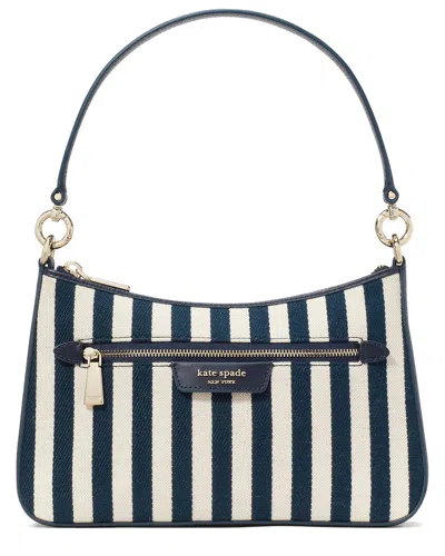 Kate Spade New York Hudson Striped Canvas Convertible Crossbody In Blue