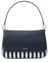 Kate Spade New York Hudson Striped Canvas Flap Shoulder Bag In Blue