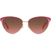 Kate Spade New York Ianna 56mm Gradient Cat Eye Sunglasses In Rose Gold