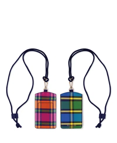 Kate Spade New York Id Holder In Grand Plaid Duo