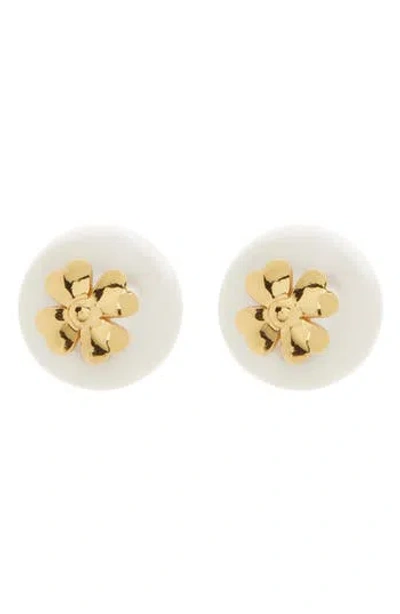 Kate Spade New York Imitation Pearl Stud Earrings In Gold