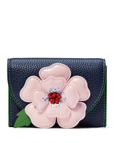 Kate Spade New York In The Garden Floral Card Case In Parisian Navy
