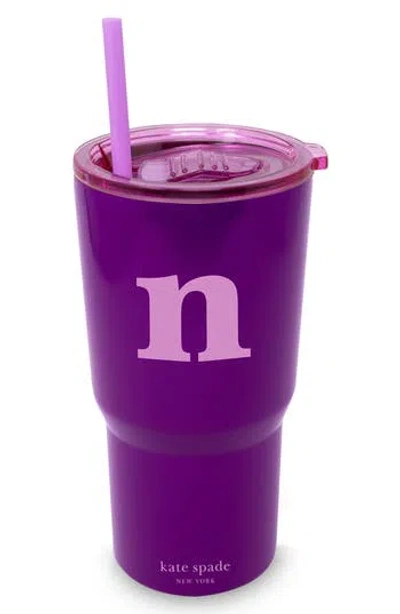 Kate Spade New York Initial 20-ounce Tumbler In Purple