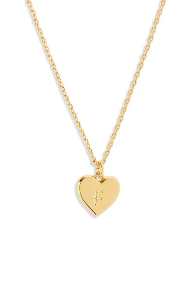 Kate Spade New York Initial Heart Pendant Necklace In Gold - F