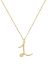 Kate Spade New York Initial Pendant Necklace In Gold - L