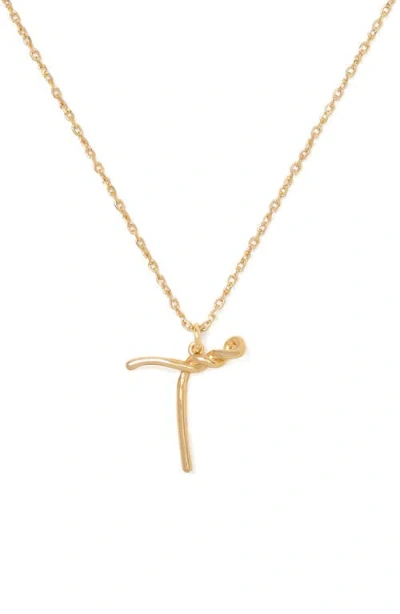 Kate Spade New York Initial Pendant Necklace In Gold - T