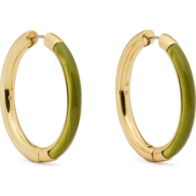 Kate Spade New York Interlock Hoop Earrings In Green