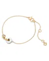 Kate Spade New York Interlocking Two-tone Bezel Stone Chain Bracelet In Gold