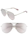 Kate Spade New York Isla 61mm Aviator Sunglasses In Gold/violet/grey Fuschia