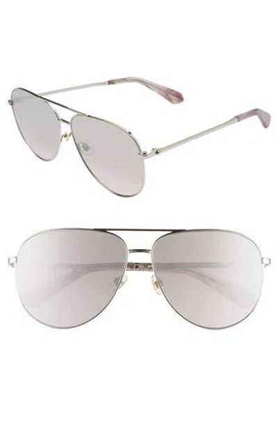 Kate Spade New York Isla 61mm Aviator Sunglasses In Gold/violet/grey Fuschia