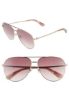 Kate Spade New York Isla 61mm Aviator Sunglasses In Pink/pink